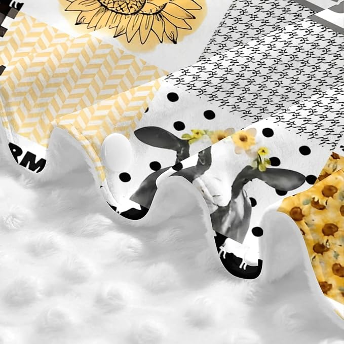 Personalized Baby Car Seat Canopy for Babies with Name, Custom Car Seat Covers for Boys Girls, Infant Opening Minky Nursing Breastfeeding Stroller Cover Carseat Canopies for Newborn (Farm Cow)