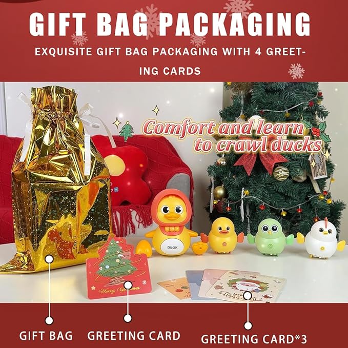 Baby Music Toy Duck Baby Belly Time Toys 12 Months Newborn Development Crawling Toy Glowing Walking Singing Toys 3-4 Years Old Boys and Girls Gifts (Yellow)