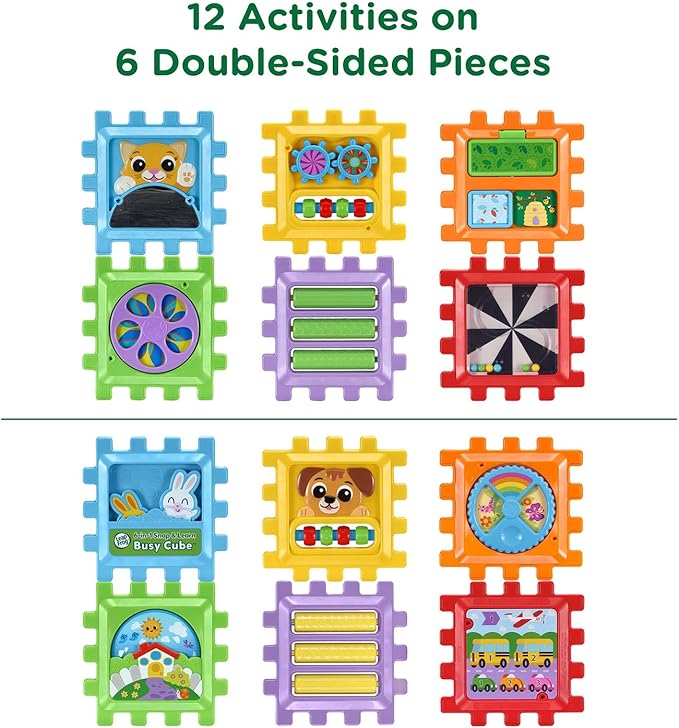 LeapFrog 6-in1 Snap and Learn Busy Cube Motor Skills Baby Toy