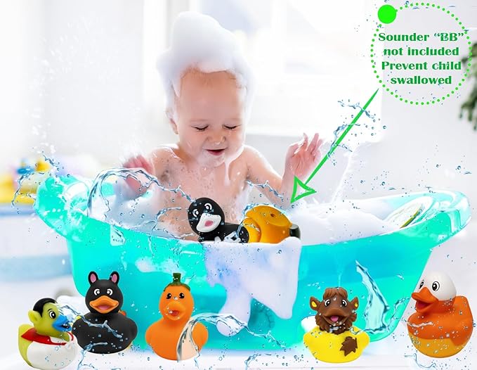100 Halloween Rubber Duck Toy Duckies for Kids, Fun Bath Birthday Gifts Baby Showers Summer Beach and Pool Activity, 2" (100-Pack)