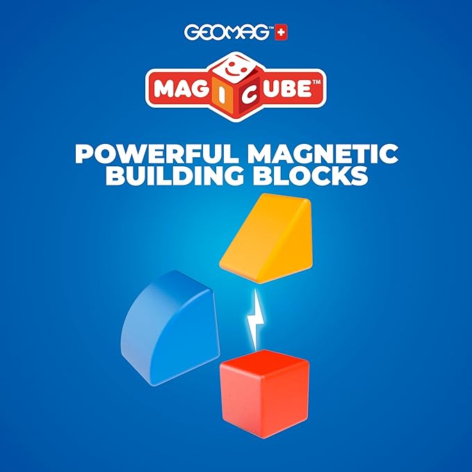 Geomag Magicube 9pcs Magnetic Blocks - Magnetic Building Blocks for Toddlers 1-3, Montessori Toys for 1+ Year Old, Autism Sensory Product, Magnets for Kids