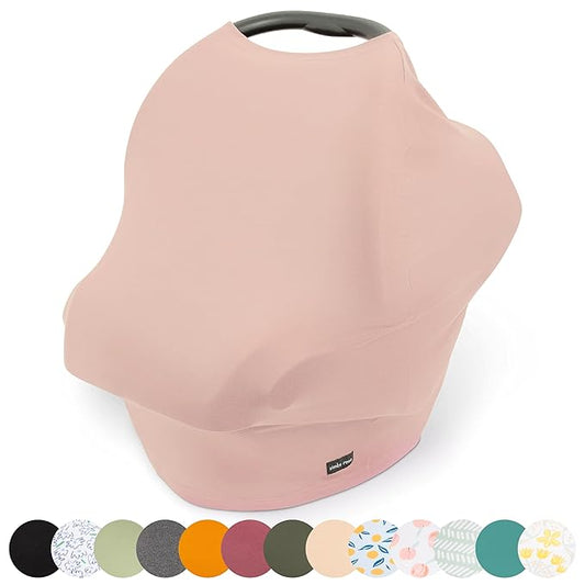 Simka Rose Car Seat Cover for Babies – Multipurpose, Breathable Nursing Cover and Baby Car Seat Canopy - 360 Coverage - Breastfeeding Privacy, Shopping Cart and High Chair Cover - Newborn Essential