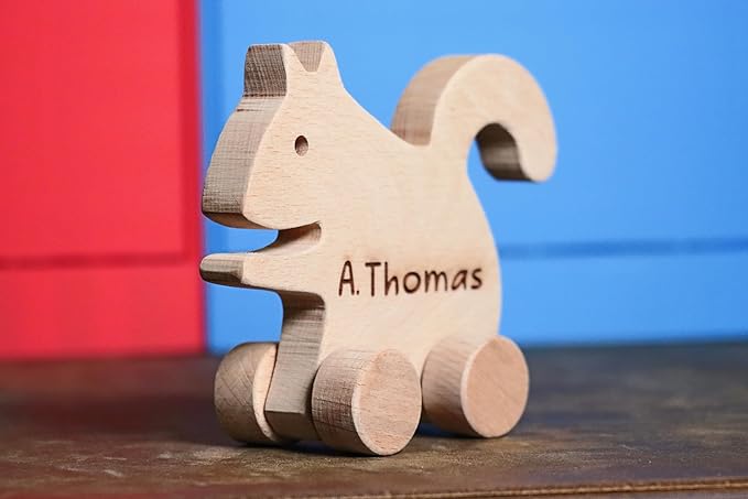 Wooden Rabbit Push Toy, Waldorf and Montessori Animal Toy, Personalized Toy Gift, Gift for Baby Shower, Wooden Toy, Personalized