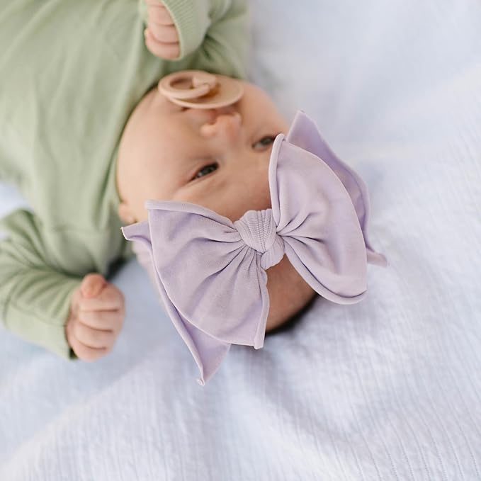Baby Bling Bows Newborn to Little Girls Hair Bow - FAB-BOW-LOUS Headbands Toddlers Hair Accessories, Made in the USA, One Size (2 Pack - Hot Pink & Light Orchid)