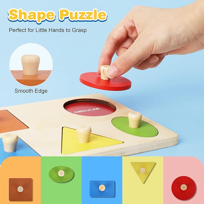 Dulsaera Montessori Toys for 1 Year Old, 6-in-1 Baby Toys 6-12 Months Educational Toys for 1 Year Old Developmental Learning Toy Infant Birthday Gifts for Boys Girls Babies