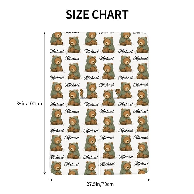 Personalized Baby Car Seat Canopy for Babies with Name, Custom Car Seat Covers for Boys Girls, Infant Opening Minky Nursing Breastfeeding Stroller Cover Carseat Canopies for Newborn (Cute Bear)