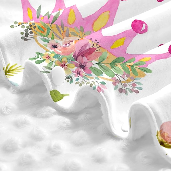 Personalized Baby Car Seat Canopy for Babies, Custom Name Car Seat Covers for Baby Girl, Floral Crown Opening Minky Nursing Breastfeeding Cover for Infant, Carseat Canopies for Newborn