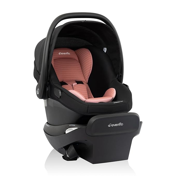 Evenflo Revolve180 LiteMax NXT Rotating Rear-Facing Lightweight Preemie and Infant Car Seat 3-30lbs. Easy Install with Base (Rose Pink)