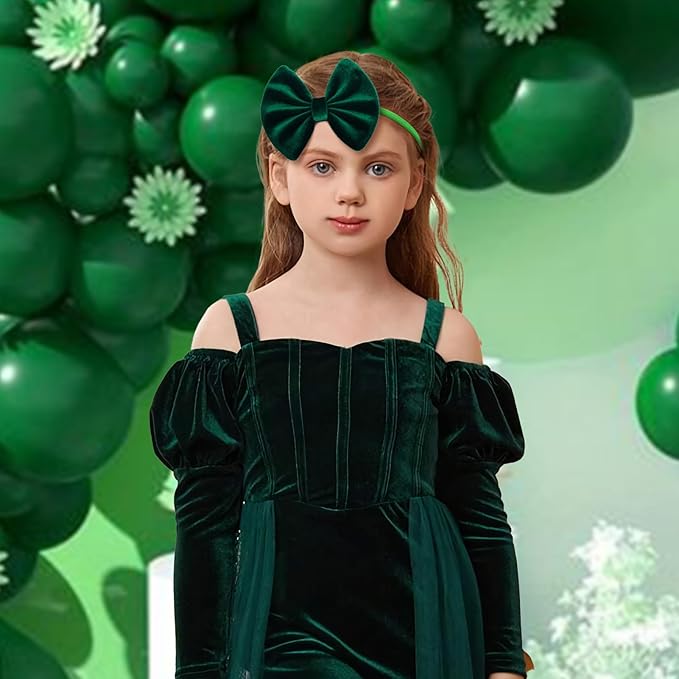 St. Patrick's Baby Headbands Bows Velvet Baby Girl Shamrock Bows Green Leaves Nylon Headbands Newborn Hair Bow Toddler Infant Kids Hair Accessories