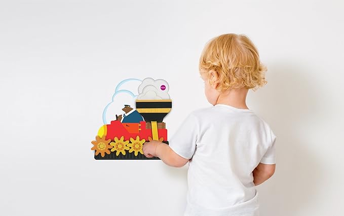 ORIBEL VertiPlay (Wall Toy), Wooden Toy and Nursery Room Decor | Easy to Install, Just Stick & Play (Mr. Bear)