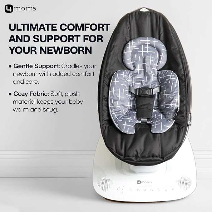 4moms RockaRoo and MamaRoo Infant Insert, Machine Washable, Soft, Plush Fabric, Reversible Design, Dark Grey