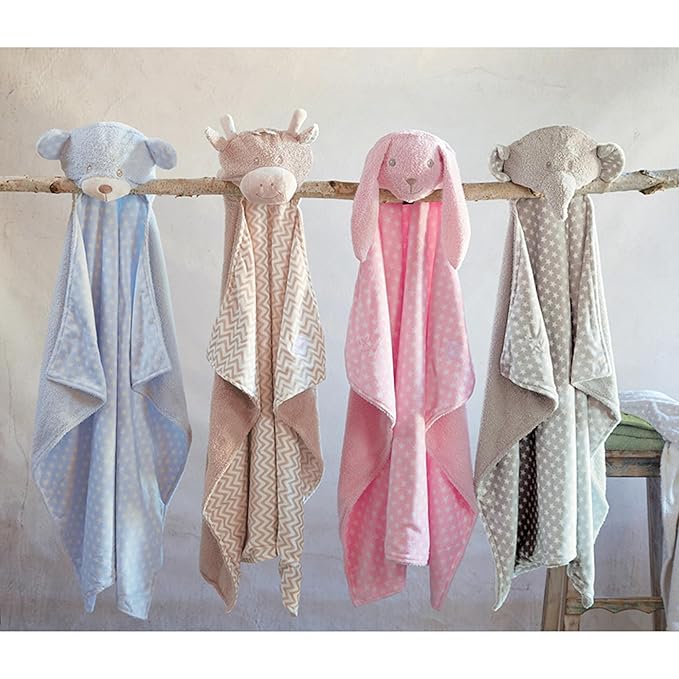 Stephan Baby Terry Plush Hooded Bath Towel, Pink Bunnie, 0-24 Months