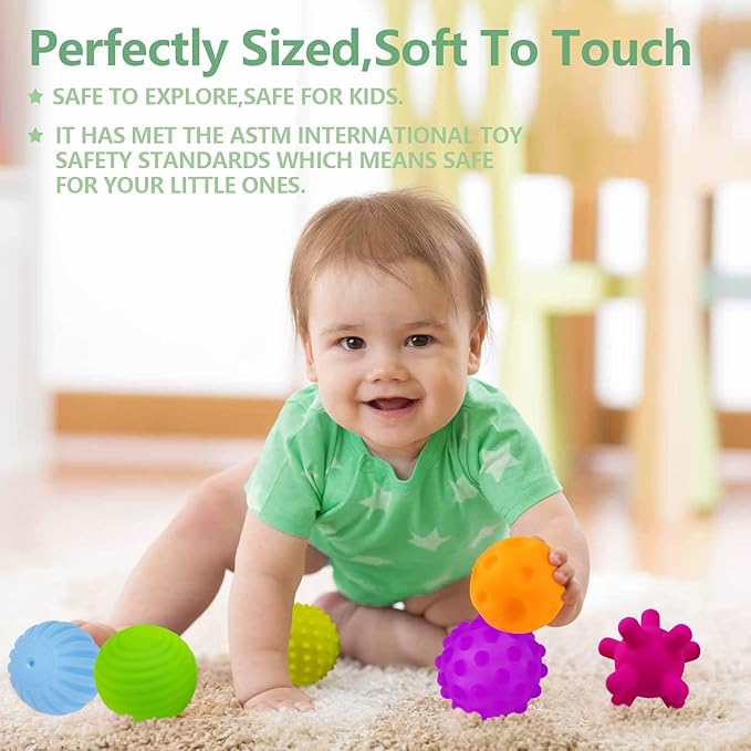 Sensory Balls for Baby Sensory Baby Toys 6 to 12 Months for Toddlers 1-3, Sensory Turtle Toy with Sensory Balls, Montessori Toys for Babies 6-12 Months Infant 0-6 Months (12 Pack)