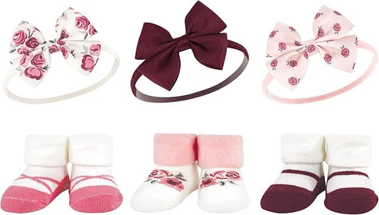 Hudson Baby Girl's Headband and Socks Giftset