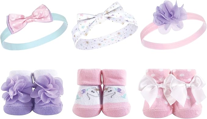 Hudson Baby Girl's Headband and Socks Giftset