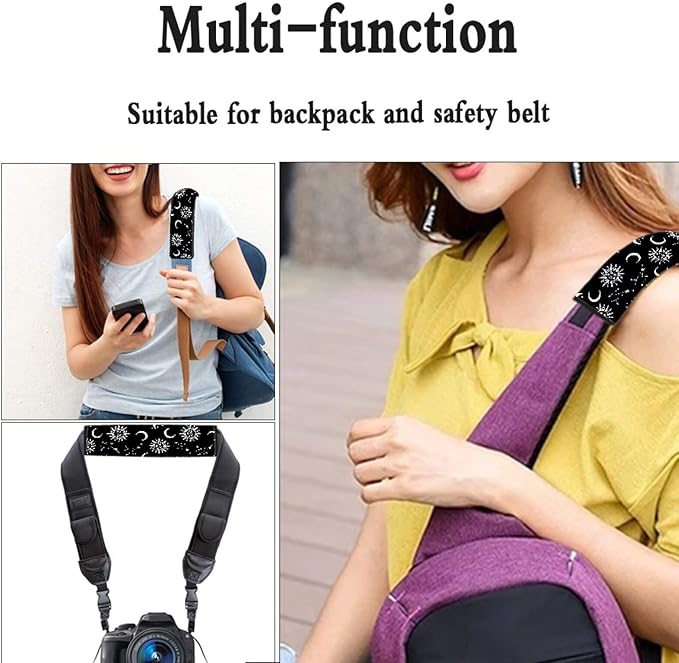 AFPANQZ Moon Star 2pcs Universal Car Seat Belt Pads Cover Vehicle Seat Belt Comfort Shoulder Pads for Adults Comfortable Pads Cushion for Adults Kids Non-Slip Shoulder Straps
