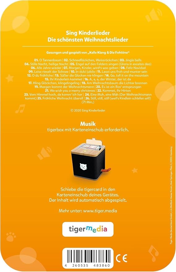 tigermedia tigercard Sing Kinderlieder Die schönsten Weihnachtslieder Kinder tigerbox Boombox Radio Plays Audio Books Children's Music