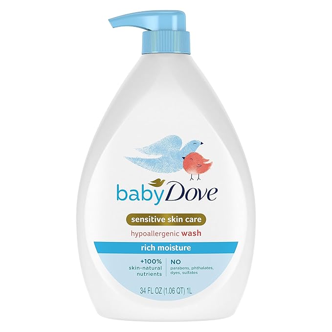 Baby Dove Sensitive Skin Care Baby Wash Rich Moisture For Baby Bath Time Tear-Free & Sensitive Skin Care Baby Wash Calming Moisture For a Calming Bath Wash Hypoallergenic