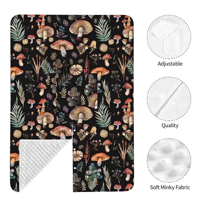 Mushrooms Autumn Leaves Baby Car Seat Canopy and Nursing Cover for Breastfeeding Multi-Use Cover Lightweight Infant Stretchy Carrier Carseat Winter Cover for Newborn Girls Boys