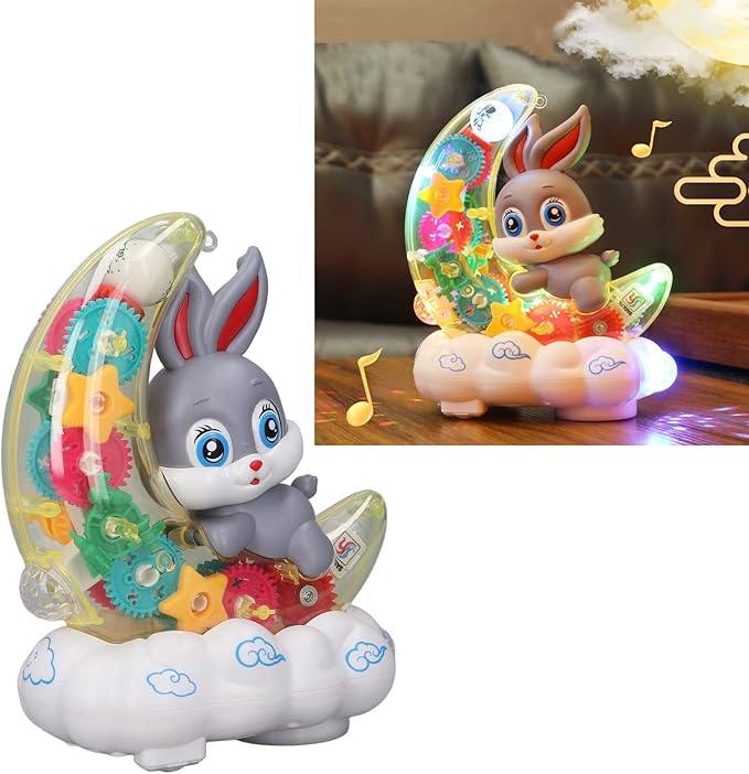 Light-Up Animal Toy Car with Music, Educational Push & Pull Cart, Colorful LED Wheels for Early Learning