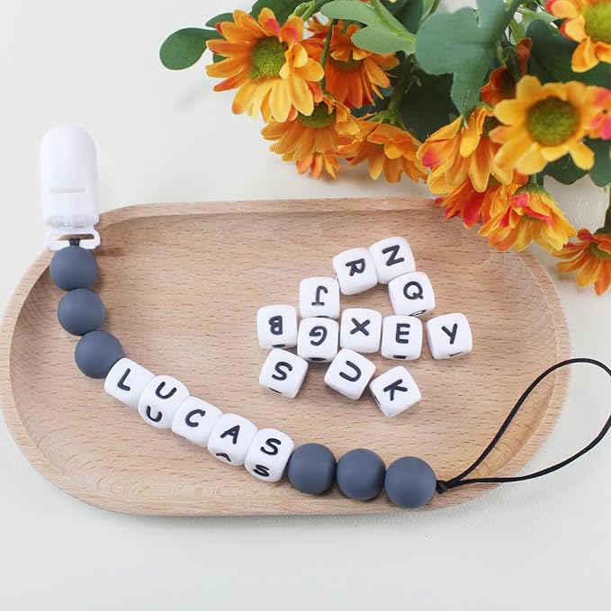 Personalized Pacifier Clip with Name, Customized Pacifier Holder Clip for Baby, Fit All Pacifiers
