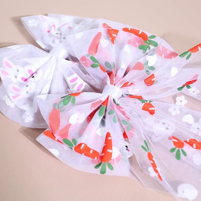 Baby Girls Carrot Hair Clips Pin Easter Bunny HairClips Carrot Hair Barrettes Pin JHE27 (E0-Bow)
