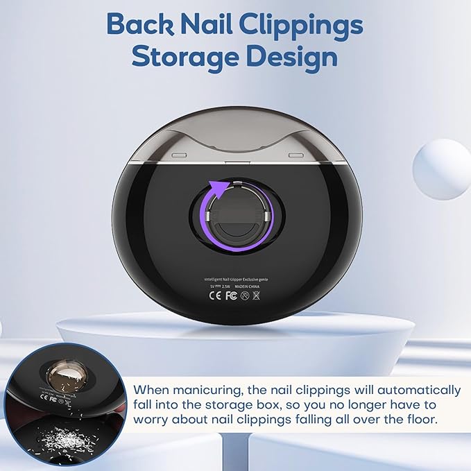 Electric Nail Clipper & Nail File - Baby Electric Nail File with Automatic Trimmer with LED Light - USB Rechargeable Electric Nail Clipper with Built-in Storage for Baby, Kids, Adults, Seniors