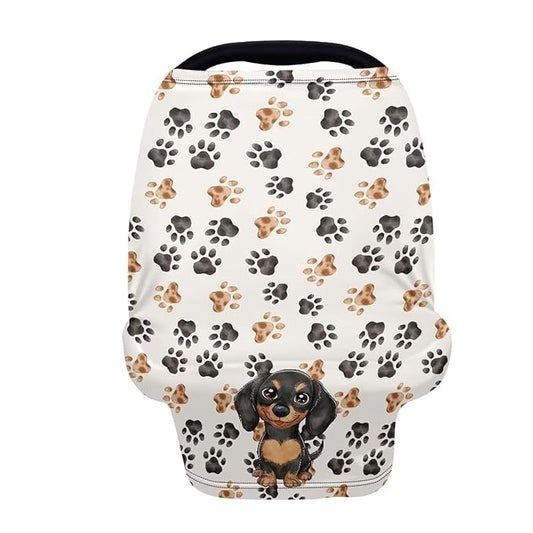 AFPANQZ Dachshund Dog Paw Baby Car Seat Cover Stretchy for Baby Girls Nursing Breastfeeding Covers Shopping Cart High Chair Stroller Covers Infinity Scarf Sunshade Car Seat Canopies