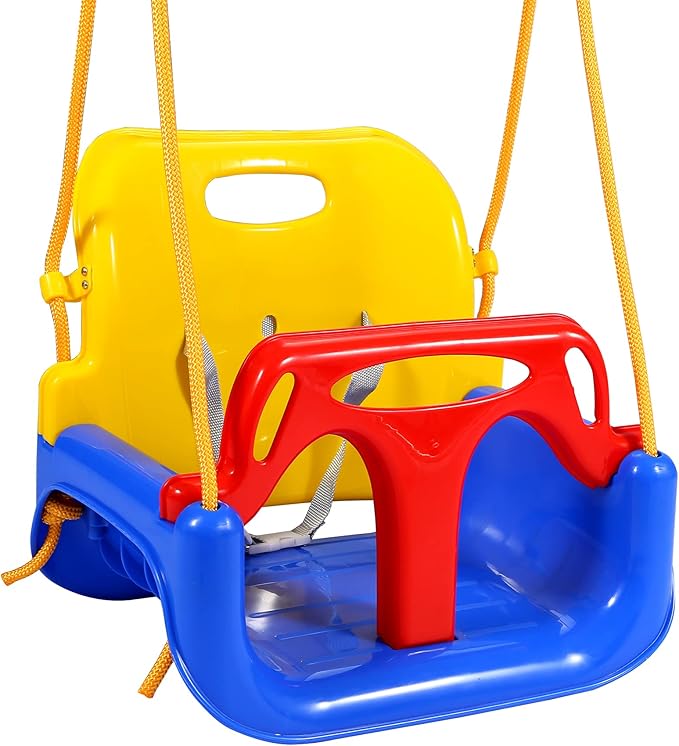 RedSwing 3-in-1 Baby Swing Seat, Toddler Swing, Anti-Flip Snug & Secure Detachable Infants to Teens Kids Swings Seat for Outside Playground, Blue Red