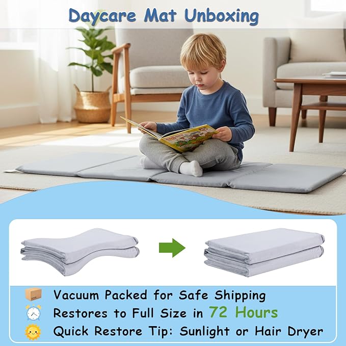 Tiita Kids Nap Mat, Foldable Play Mat, Sleeping Pad