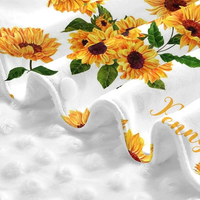 Personalized Yellow Sunflower Baby Infant Car Seats Canopy for Baby with Name, Custom Lightweight Covers for Baby Boys Girls, Minky Nursing Breastfeeding Stroller Cover Canopies for Newborn