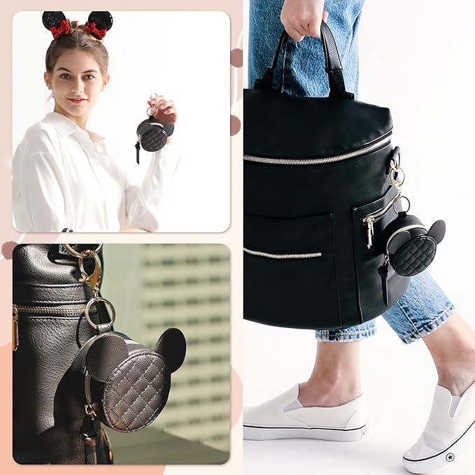 miss fong Pacifier Holder Case with Clip, Pacifier Pouch Cover, Pacifier Charm Pod with Clasp Attach to The Strollers & Diaper Bags, Hold 2 Pacifier or Nipple Shield(Diamond Black)