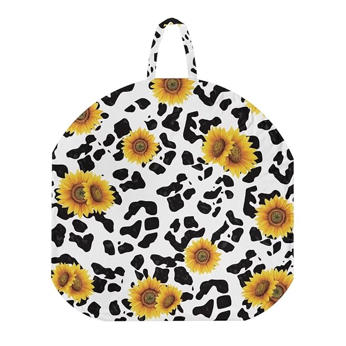 Cow Stripes and Sunflower Baby Lounger Cover Lounger Cover for Boys Girls Comfy Fit Infant Lounger for Baby, Infant Removable Slipcover Stain Resistant and Scratch Resistant