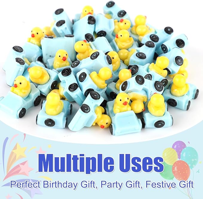 30pcs Duck in a Car Miniature, Resin Mini Ducks Car Dashboard Decor Mini Car Ducks Miniature Garden Decor for Home Garden Car Office Decor(Blue)