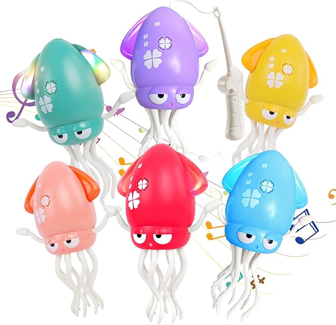 Dancing Octopus - Electric Crawling Musical Baby Toy with LED Lights & Music, Rechargeable Interactive Sensory Toy, Perfect Christmas Birthday Gift for Infants Kids, Tummy Time Fun(Pink)