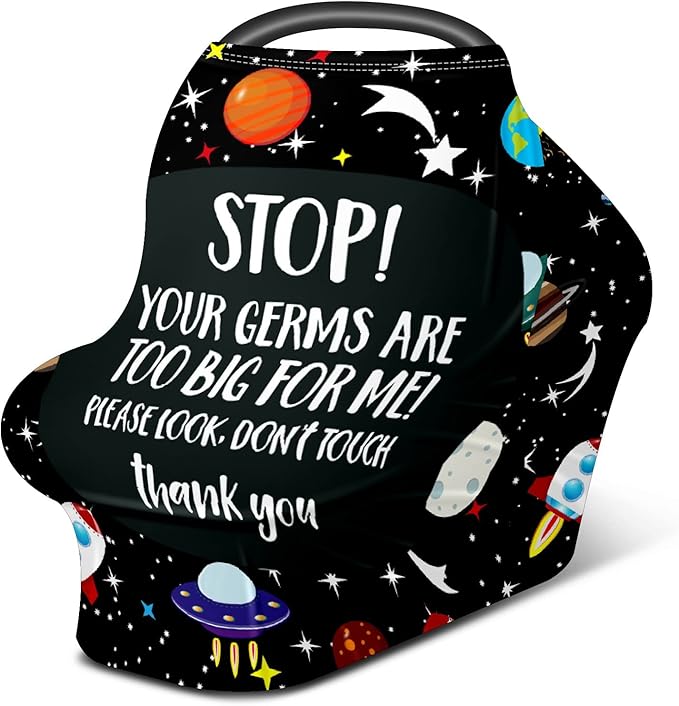 Baby Car Seat Stroller Covers - Don't Touch Outer Space Planets New Mom Nursing Cover Breastfeeding Scarf Soft Breathable Stretchy Coverage Carseat Canopy for Boys and Girls