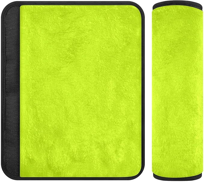 ODAWA Light Lime 2PCS Car Seatbelt Cover, Soft Seat Belt Shoulder Pad Harness Pads, Flannel Car Seat Protector Pad Universal for Truck, Car, SUV 10 x 7.7 in