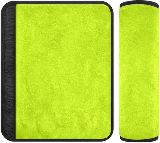ODAWA Light Lime 2PCS Car Seatbelt Cover, Soft Seat Belt Shoulder Pad Harness Pads, Flannel Car Seat Protector Pad Universal for Truck, Car, SUV 10 x 7.7 in