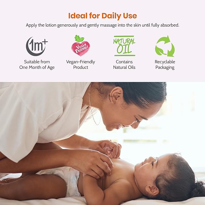 Mommy Care Organic Baby Body Lotion Organic Skin Cream for Babies Natural Moisturizing and Soothing Formula Great for Normal, Dry and Sensitive Skin with Calendula, Aloe Vera 120 ml/ 4.06 oz