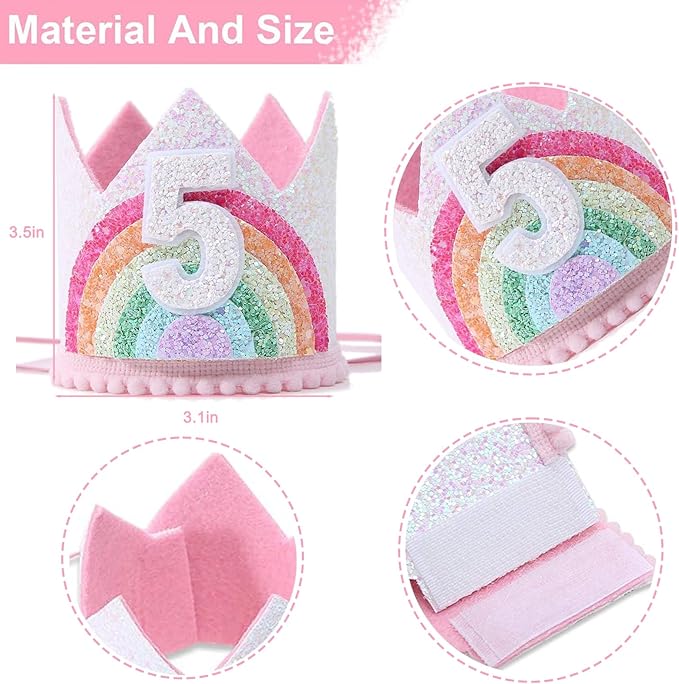 Boy Girl Birthday Crown, Prince Princess Birthday Hat Headband Tiara Crown Cake Photo Prop Party Decorations