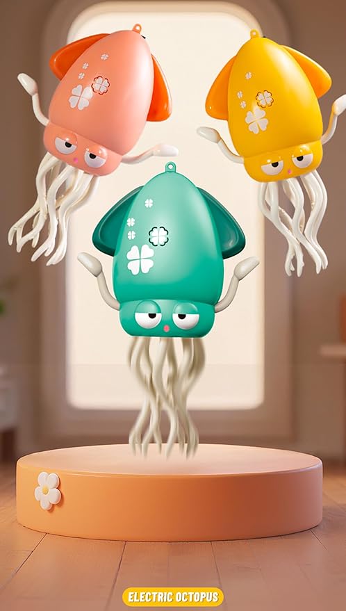 Electric Dancing Octopus Baby Toy, Rechargeable Magic Dancing Music Squid, Crawling and Dancing Automatic Obstacle Sensing Toys, Boys and Girls Birthday Gift, Office Desktop Fun Decoration.