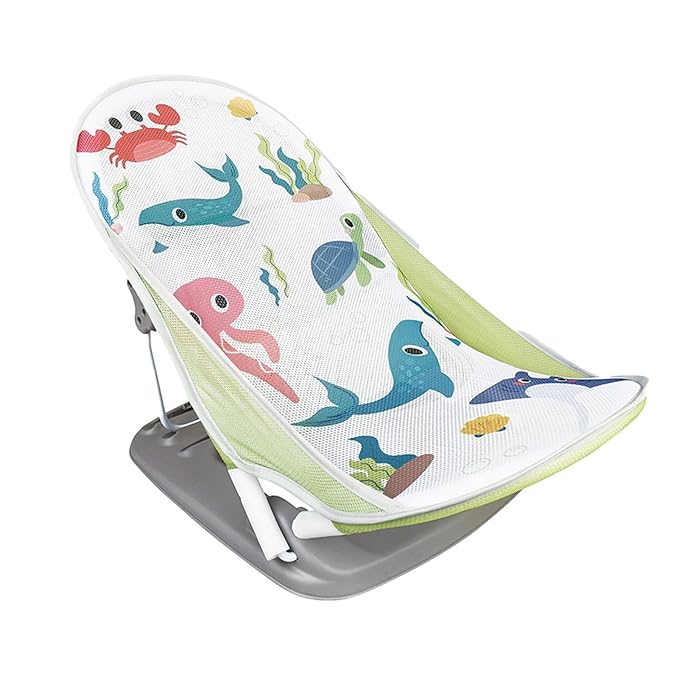 Generic Foldable Toddler Bather - Bathtub Foldable Toddler Bath Bather Seat | Foldable Baby Bather with Bath Stand | Toddler Folding Shower Rack for Bathtub Counter Sink Bathroom