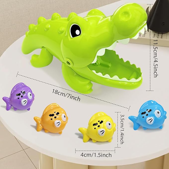 Baby Bath Toy Crocodile and Small Fish for Infant Baby Age 3+ Years Old Toddlers Boys Girls, BPA Free, Kids Shower Gifts
