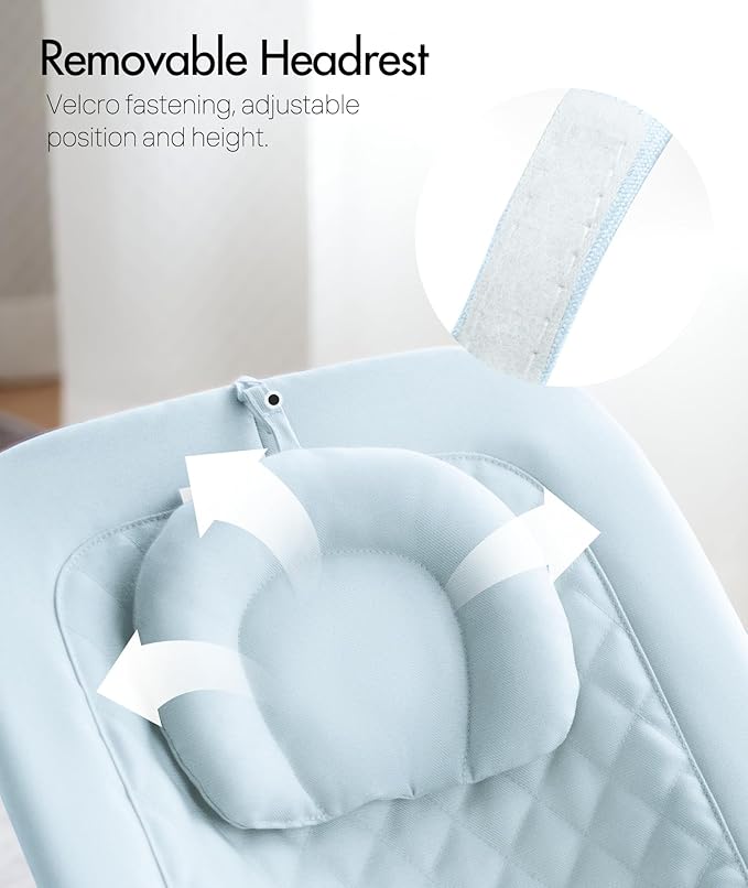 Fodoss Baby Bouncer, Portable Bouncer Seat for Babies, Portable Bedside Bassinet with Wheels-Blue
