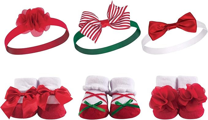 Hudson Baby Girl's Headband and Socks Giftset
