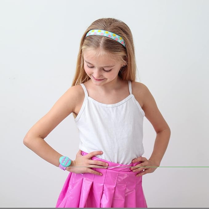 FROG SAC 4 Easter Headbands for Girls, Adjustable No Slip Stretch Elastic Head Band for Kids, Thin Fabric Hair Accessories
