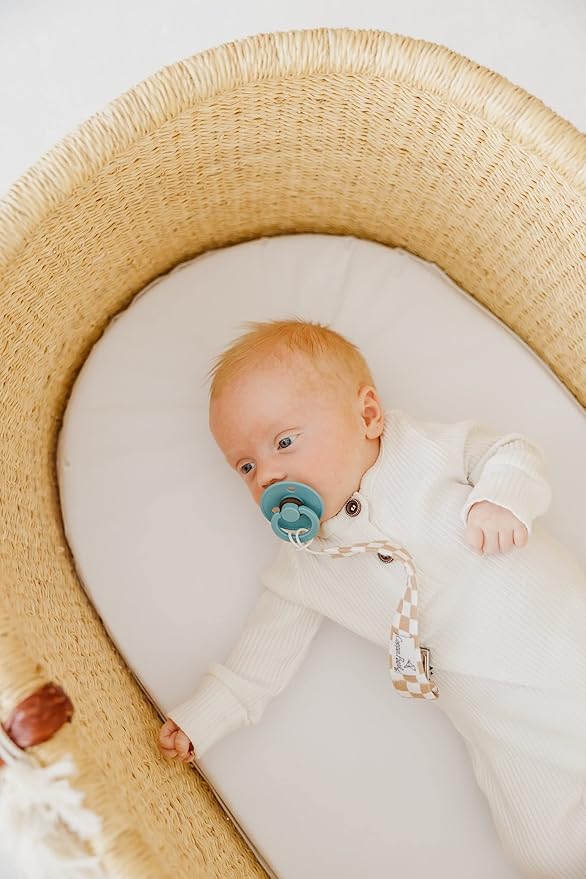 Copper Pearl 3-Pack Pacifier Holders: Premium Knit Binky Clips for Baby Girls and Boys - Stylish Stainless Steel Design for Secure No-Drop Attachment