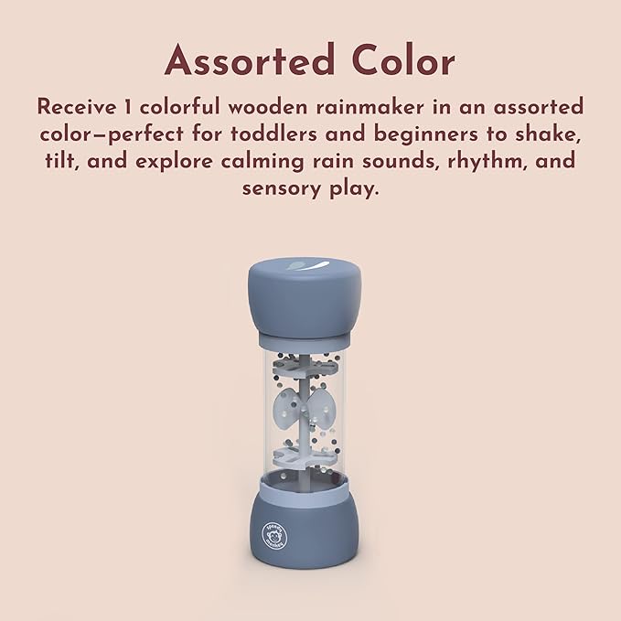 SPEEDY MONKEY Kids Beaded Raindrop | FSC Wooden Shake Rainmaker Musical Toy for Toddlers & Babies | Calming Rain Sound Stick for Sensory Instrument Pretend Play Music Fun (Color May Vary)