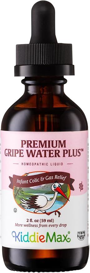 Maxi Health Homeopathic Gripe Water for Babies – Fast Acting Homeopathic Colic Calm Baby Gas Drops for Newborns – Natural Chamomile, Ginger, Peppermint & Fennel Baby Water for Hiccups 2PK