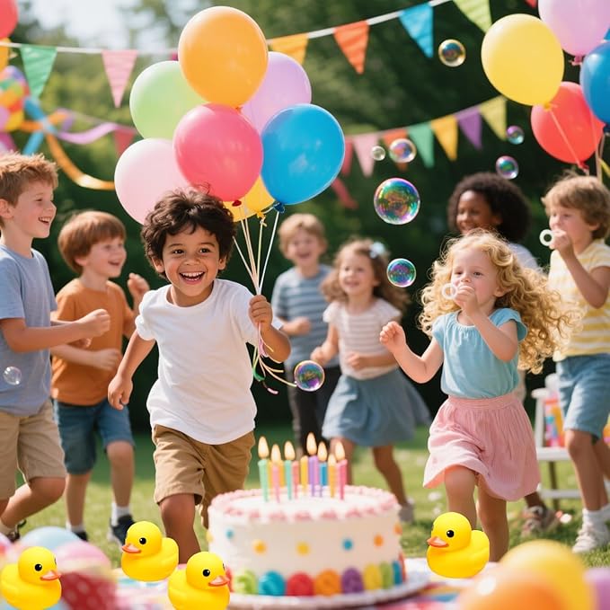 Yellow Rubber Ducks(No Bebe Noise), Without Hole Bath Toys - Floating Waterproof Duckies Gift for Baby Showers, Infants, Kids & Toddlers, Party Decorations, 7 inches (1 pcs)